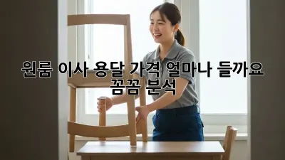 원룸 이사, 용달 가격 얼마나 들까요? 꼼꼼 분석!